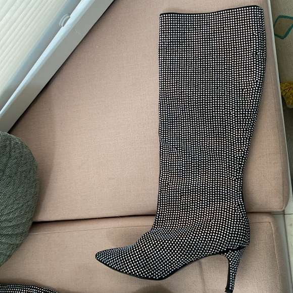 Handmade gem covered knee high boots - Picture 5 of 5
